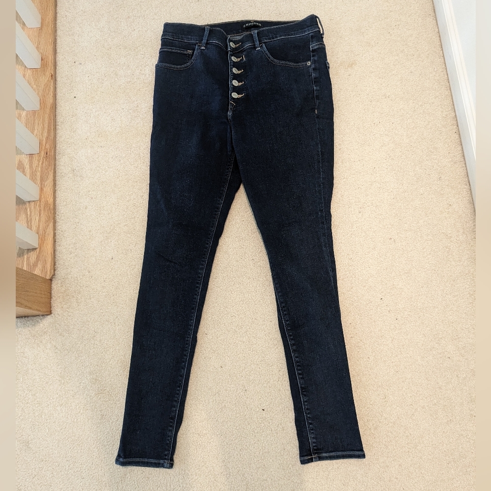 Express Dark Blue Jeans || Size 10 || Legging, High-Rise